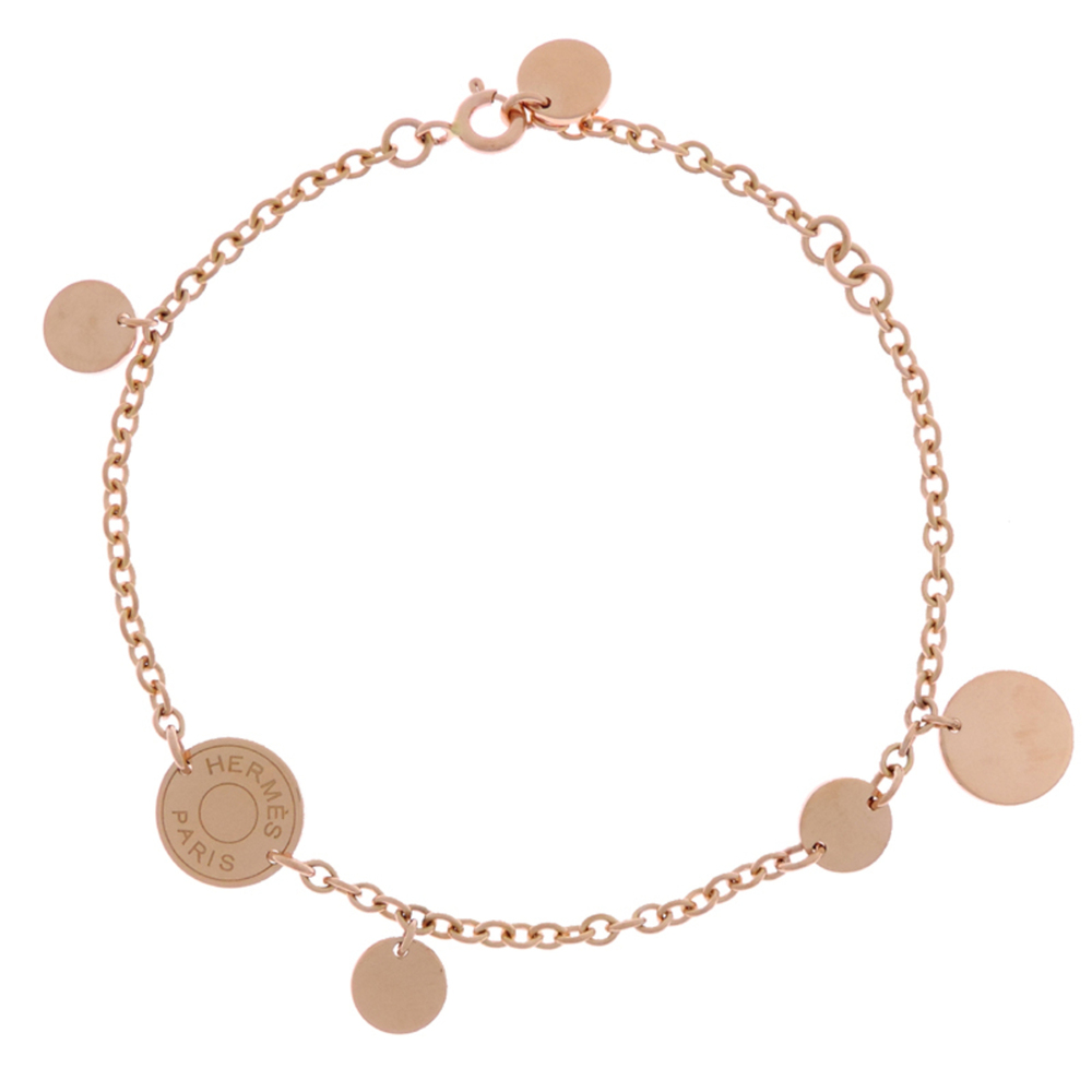 HERMES Gold Charm Bracelet